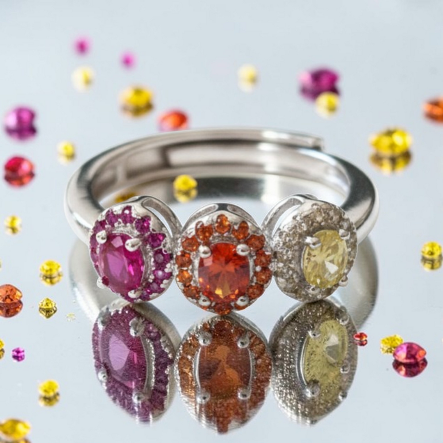 Anelli Trilogy stile kate Color, Argento S925