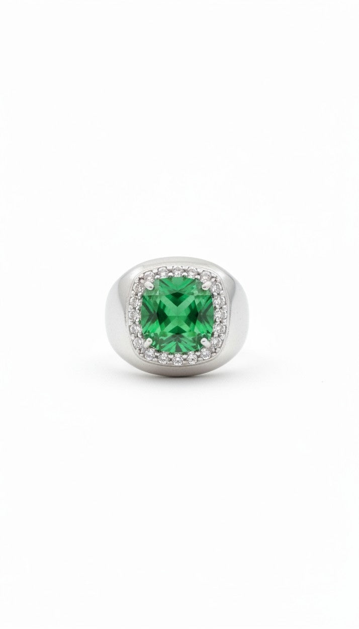 925 Silver Chevalier Ring with Square Zircon