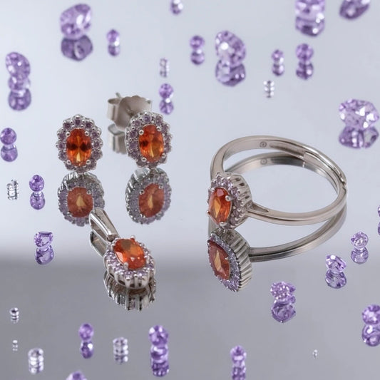SET Micro kate Arancio/Lilla, Argento S925