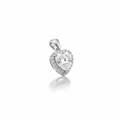 Ciondolo Cuore in MOISSANITE USA, in Argento S925