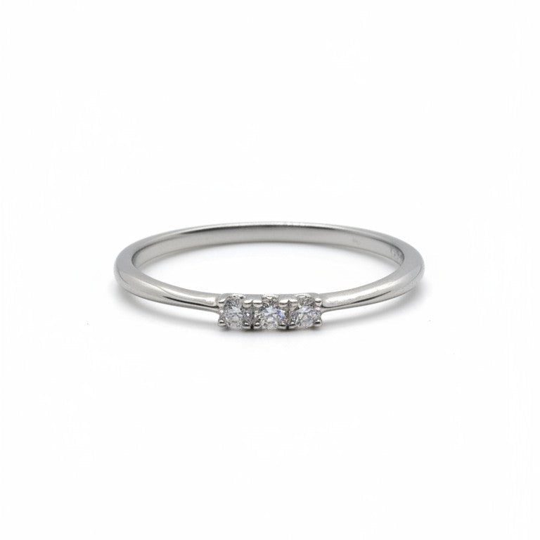 Anello Trilogy 2mm in MOISSANITE, in Argento S925