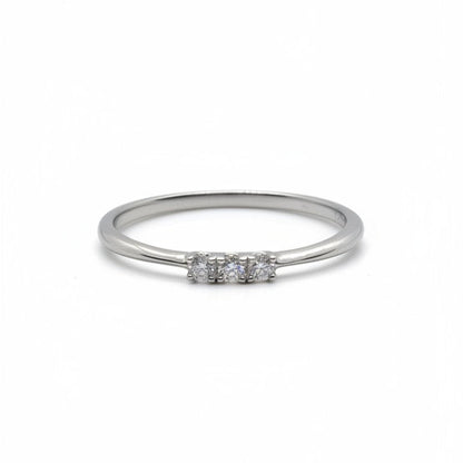 Anello Trilogy con MOISSANITE mm 2, in Argento S925