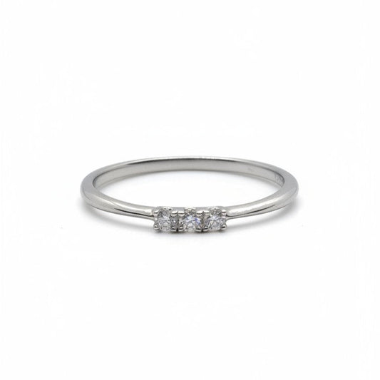 Anello Trilogy 2mm in MOISSANITE, in Argento S925