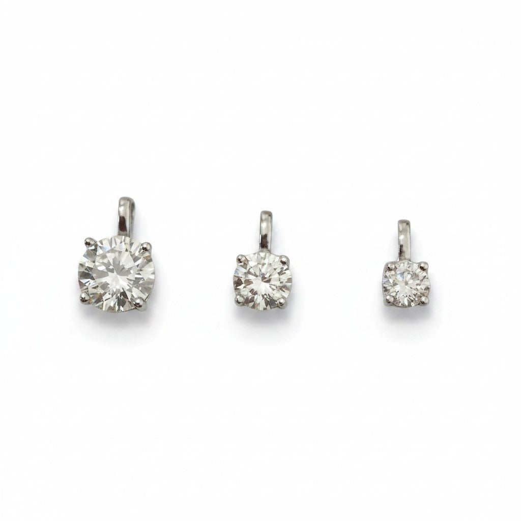 Ciondolo Punto Luce in MOISSANITE USA certificata, in Argento S925