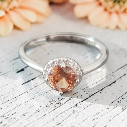 Anello Tondo stile Kate, diversi colori, ARGENTO S925 e zirconia