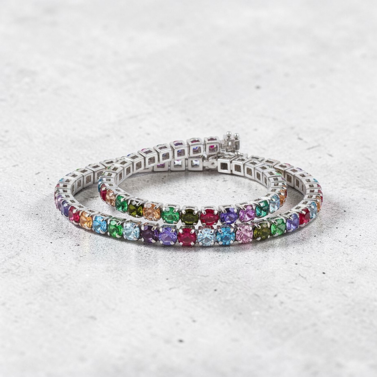 Bracciale Tennis Multicolor Inverno - ESCLUSIVA,in Argento S925