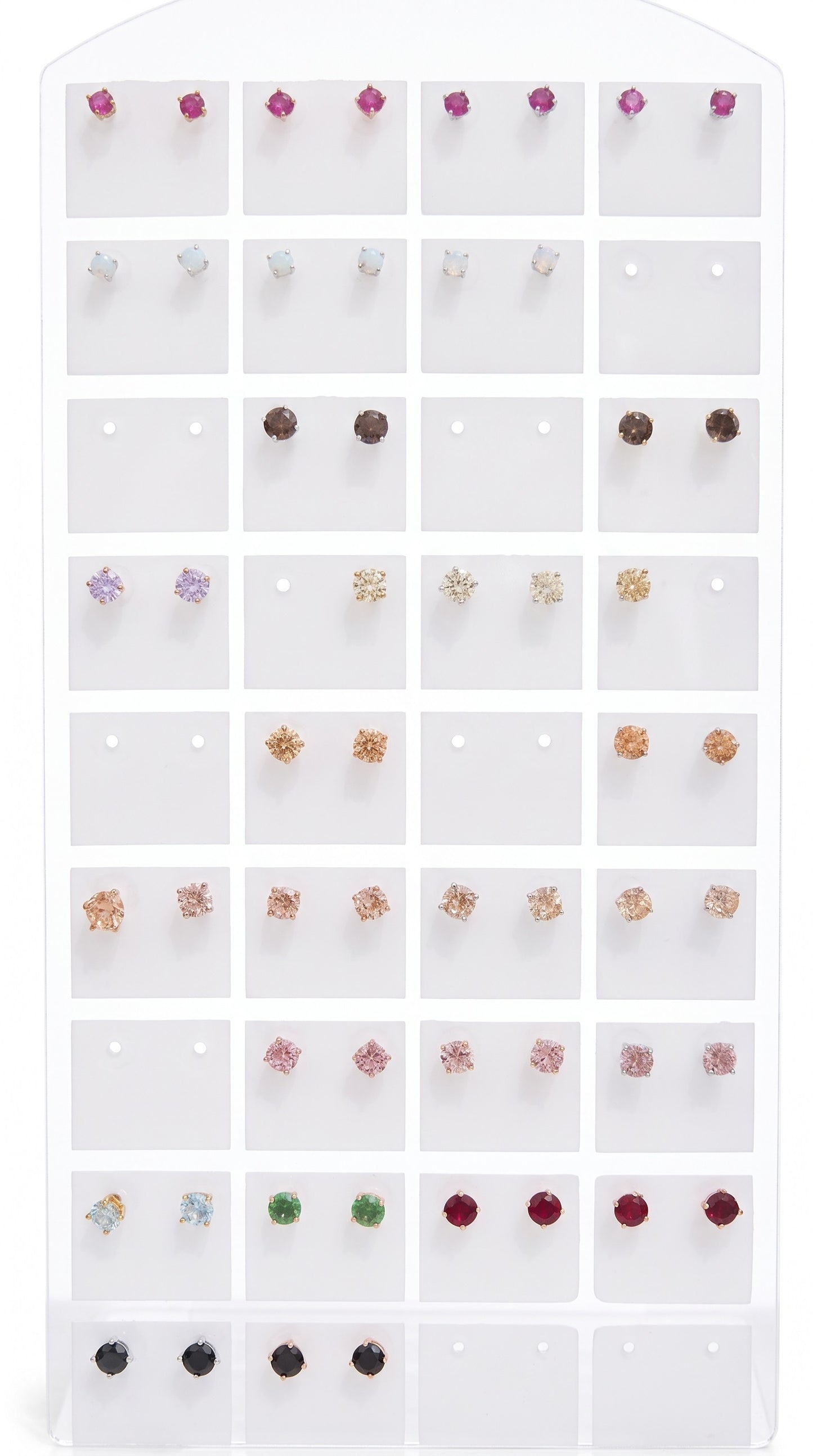 Orecchini Punto Luce COLORATI 4mm, Produzione Propria -  in Argento S925