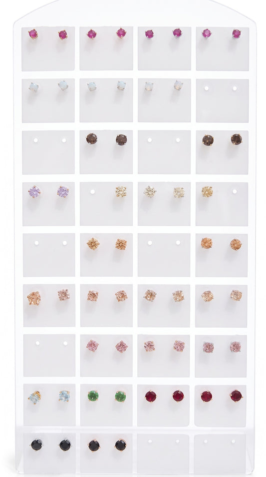 Orecchini Punto Luce COLORATI 4mm, Produzione Propria -  in Argento S925