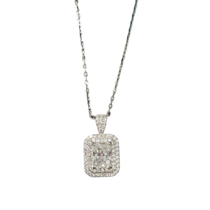 Collana Rettangolo Luxury in MOISSANITE USA, in Argento S925