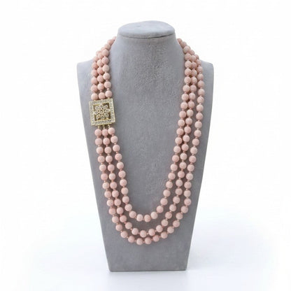 Long Necklace with Multicolor Sapphire Stones, S925 Silver and Gold