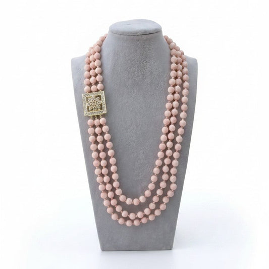 Long Necklace with Multicolor Sapphire Stones, S925 Silver and Gold