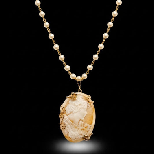 Cross and Pearl Necklace – in 925 Silver