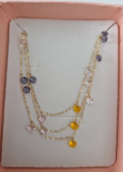 Zircon Heart Necklace, S925 Silver