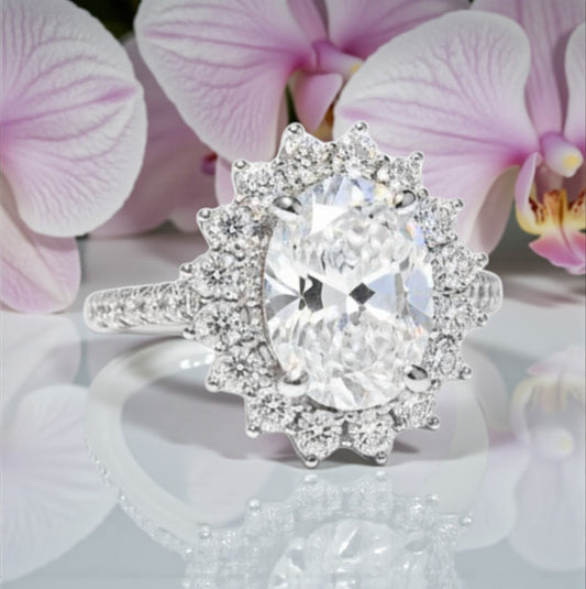 Anello BIG GATE in MOISSANITE USA, in Argento S925