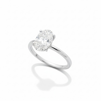 4-Petal Flower Ring, in S925 Silver and Zircons