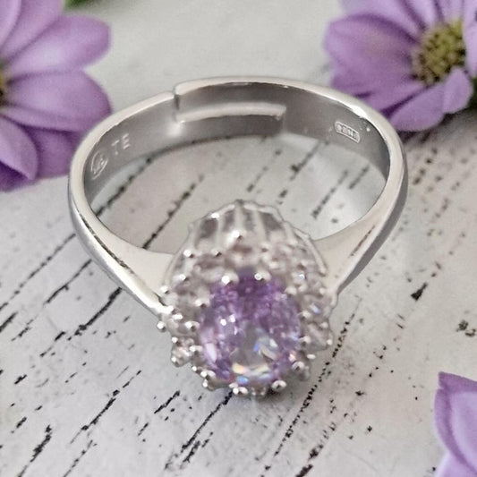 Anello Kate Lilla, in ARGENTO S925 e zirconia 5A