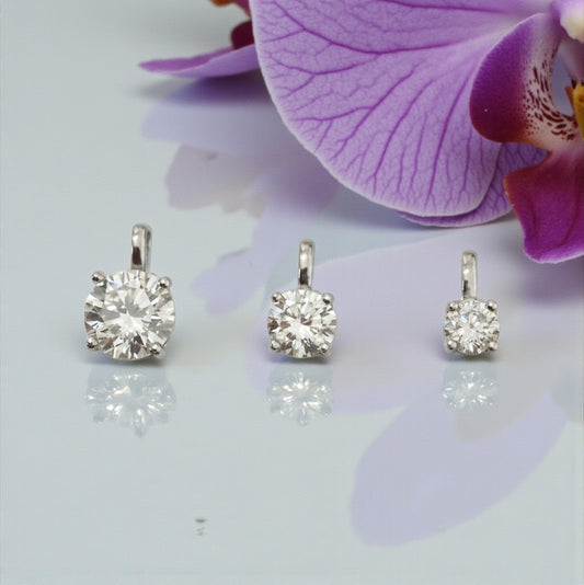 Ciondolo Punto Luce in MOISSANITE USA certificata, in Argento S925