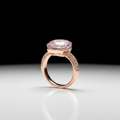 Anello Quadrotto Rosa Cipria, Argento s925 - OUTLET