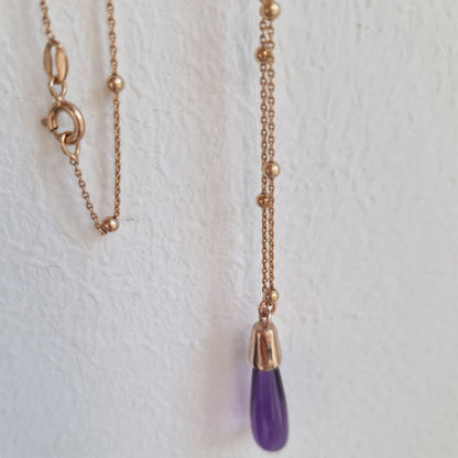 Collana con Ciondolo Goccia Viola