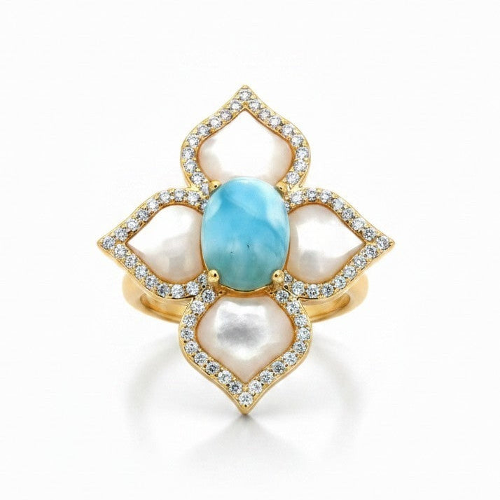 Contrarie Ring with Sea Shell and Starfish Sea Accessories, in STAINLESS steel