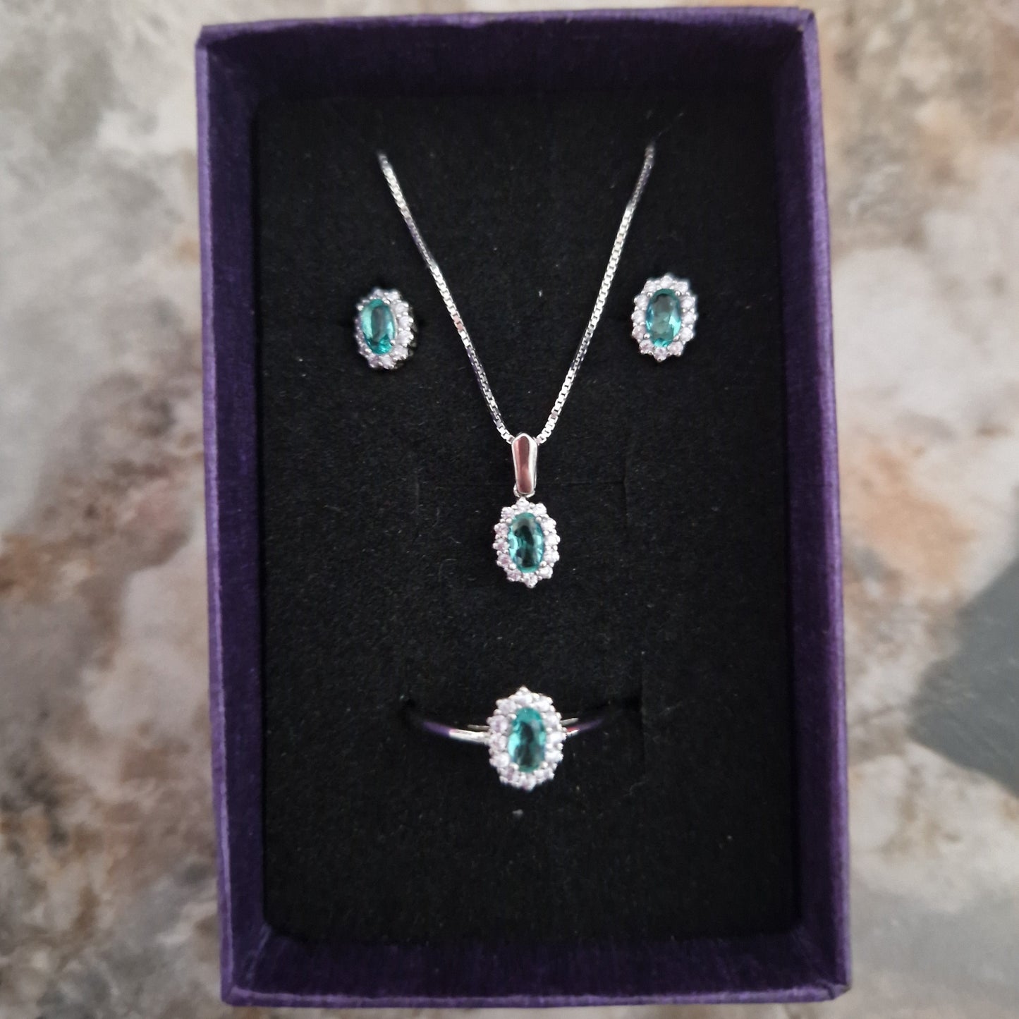 SET Micro kate Paraiba/Lilla, Argento S925