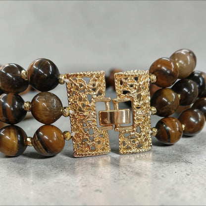 SET Collana Maxi Fiore con Pietre di Tigre e Conchiglia