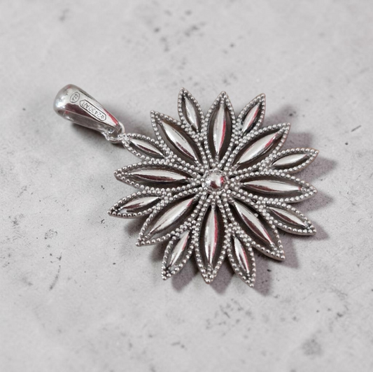 Ciondolo Fiore in Filigrana Preziosa, Argento s925