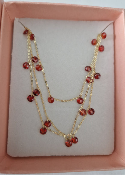 Zircon Heart Necklace, S925 Silver