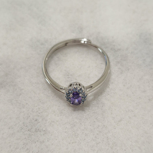 Anelli Micro kate Viola e Acquamarina, Argento S925