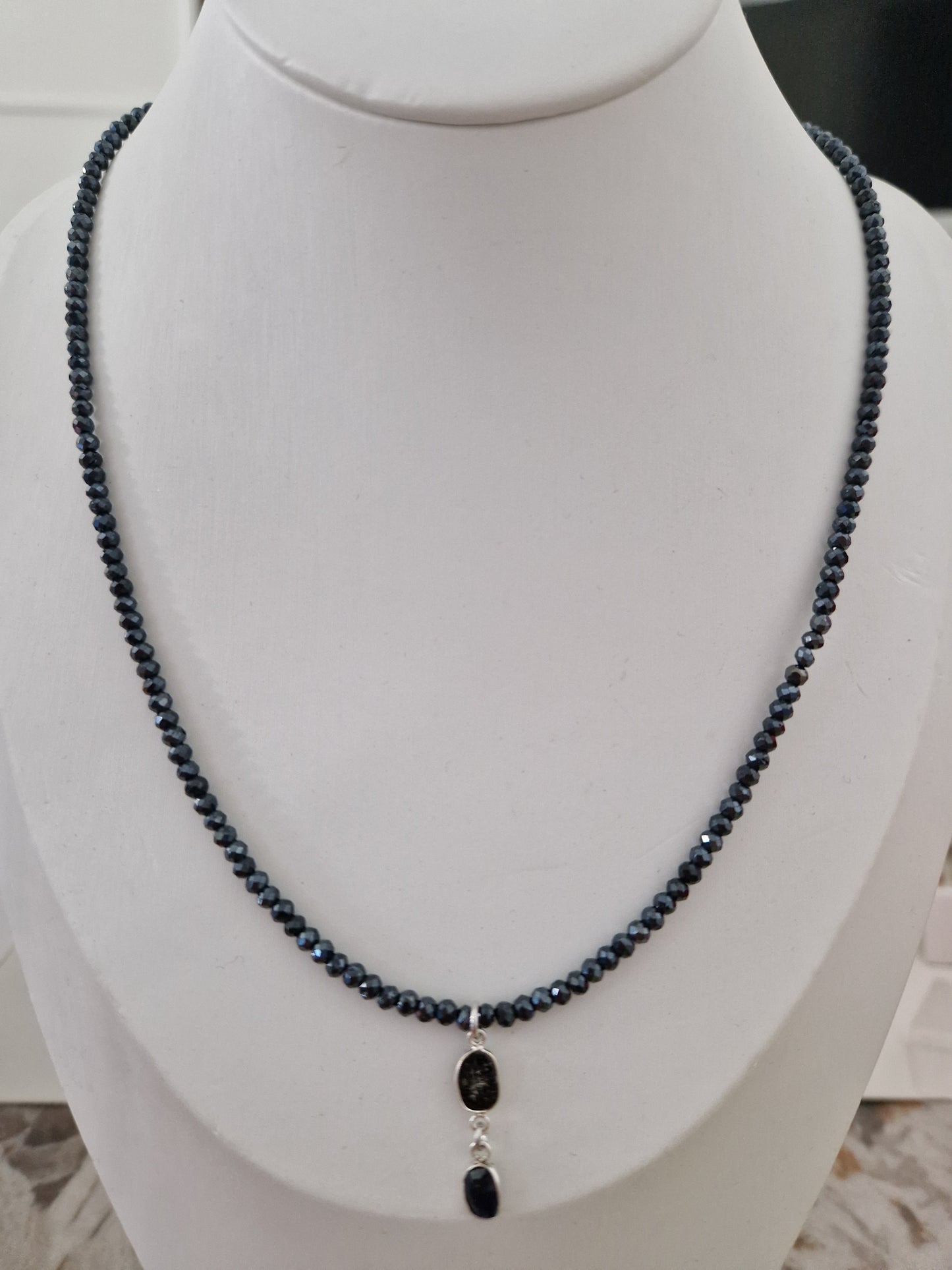 Collane con Perline di Pietre Naturali e Ciondolo, in Argento s925