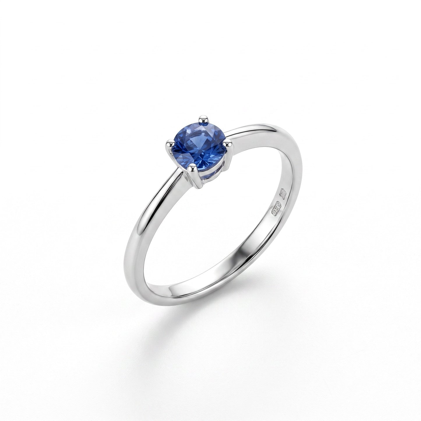 Anello Solitatio 4mm color TANZANITE, in ARGENTO S925