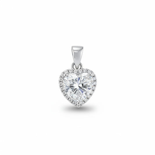 Ciondolo Cuore in MOISSANITE USA, in Argento S925