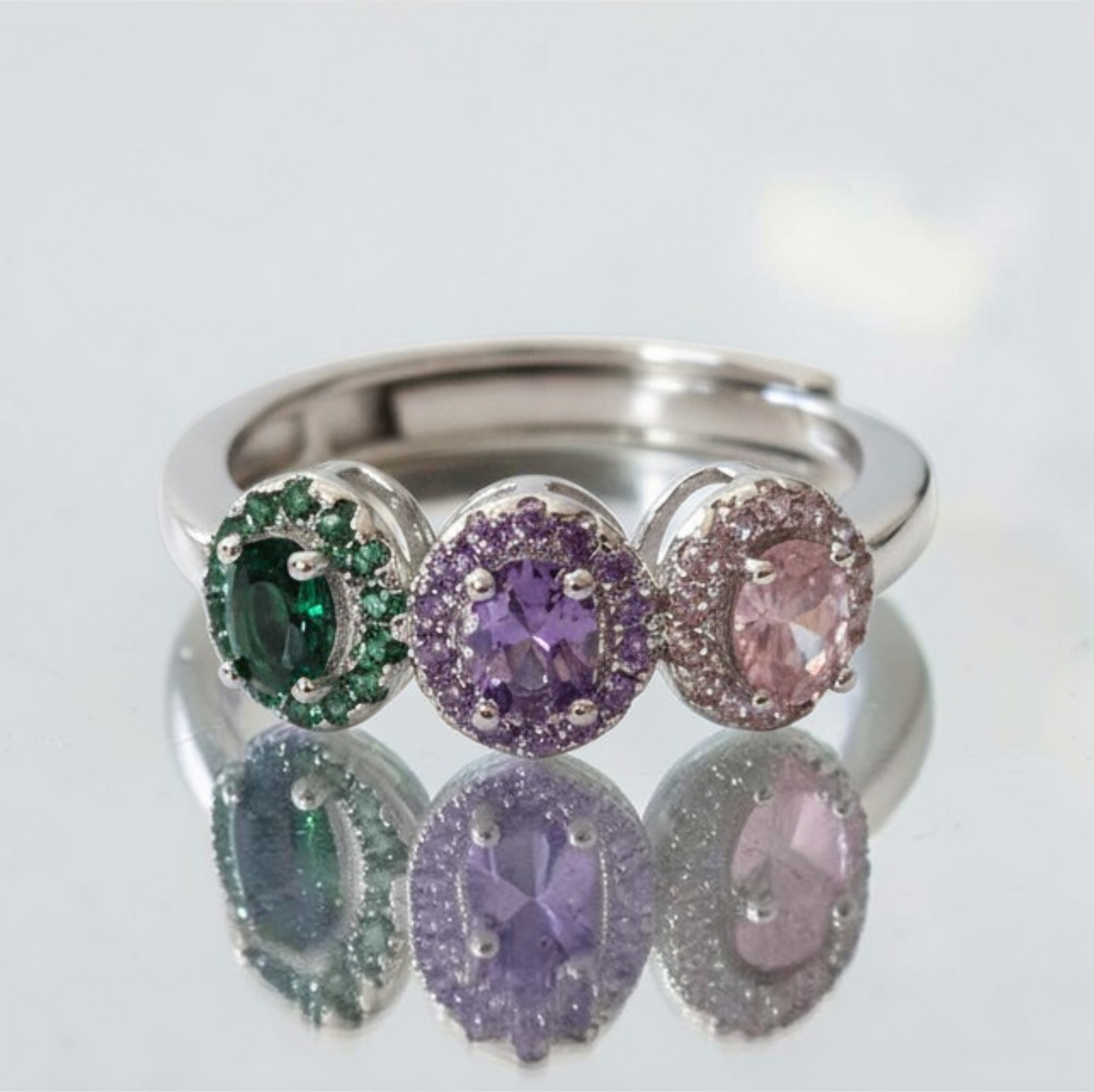 Anelli Trilogy stile kate Pastello, Argento S925