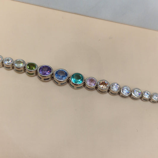 Bracciale Tennis Pallini Multicolor - in Argento S925