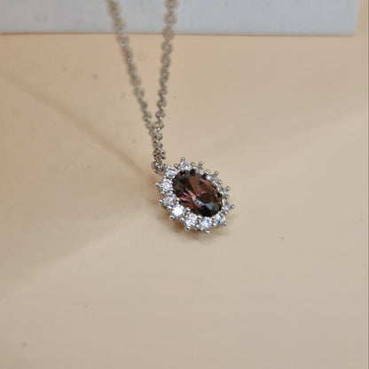 Collana Kate Brown o Vino Zirconia 5A, Argento s925 ESCLUSIVA