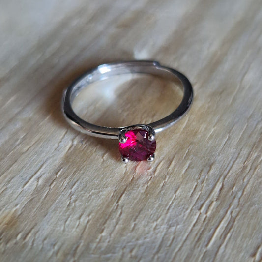 Anello Solitatio 5mm base SILVER Produzione Propria, in ARGENTO S925