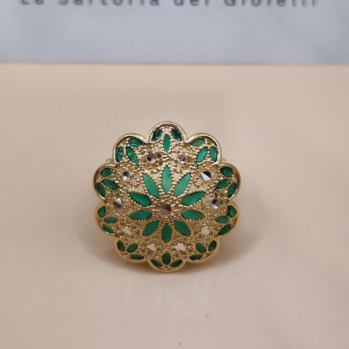 Anelli Fiore, Preziosi , in Filigrana, Argento 925 e Bagno in Oro