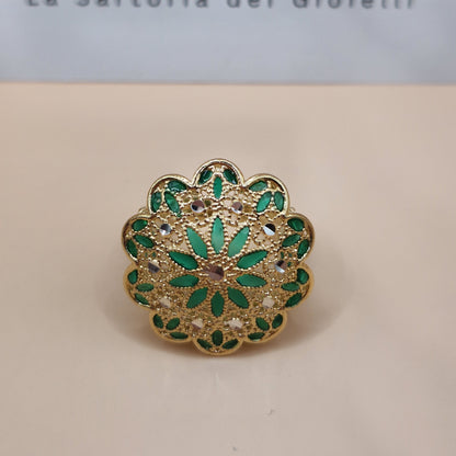 Anelli Fiore, Preziosi , in Filigrana, Argento 925 e Bagno in Oro