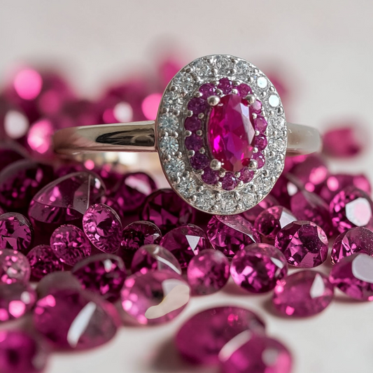 Anello Kate Reale, ruby e bianco