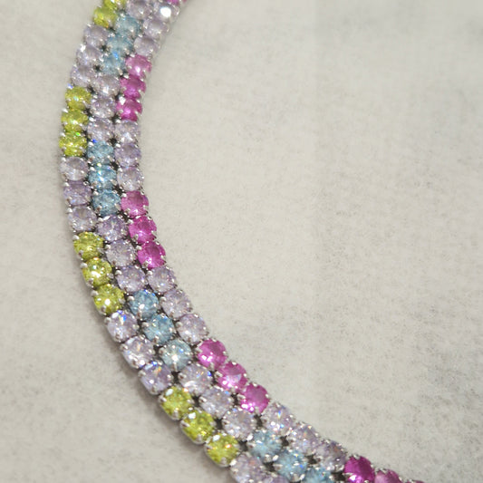 Bracciale Tennis Lilla e lemon, in Argento S925