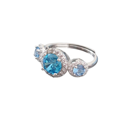 Large square trilogy in 925 silver and zirconia 