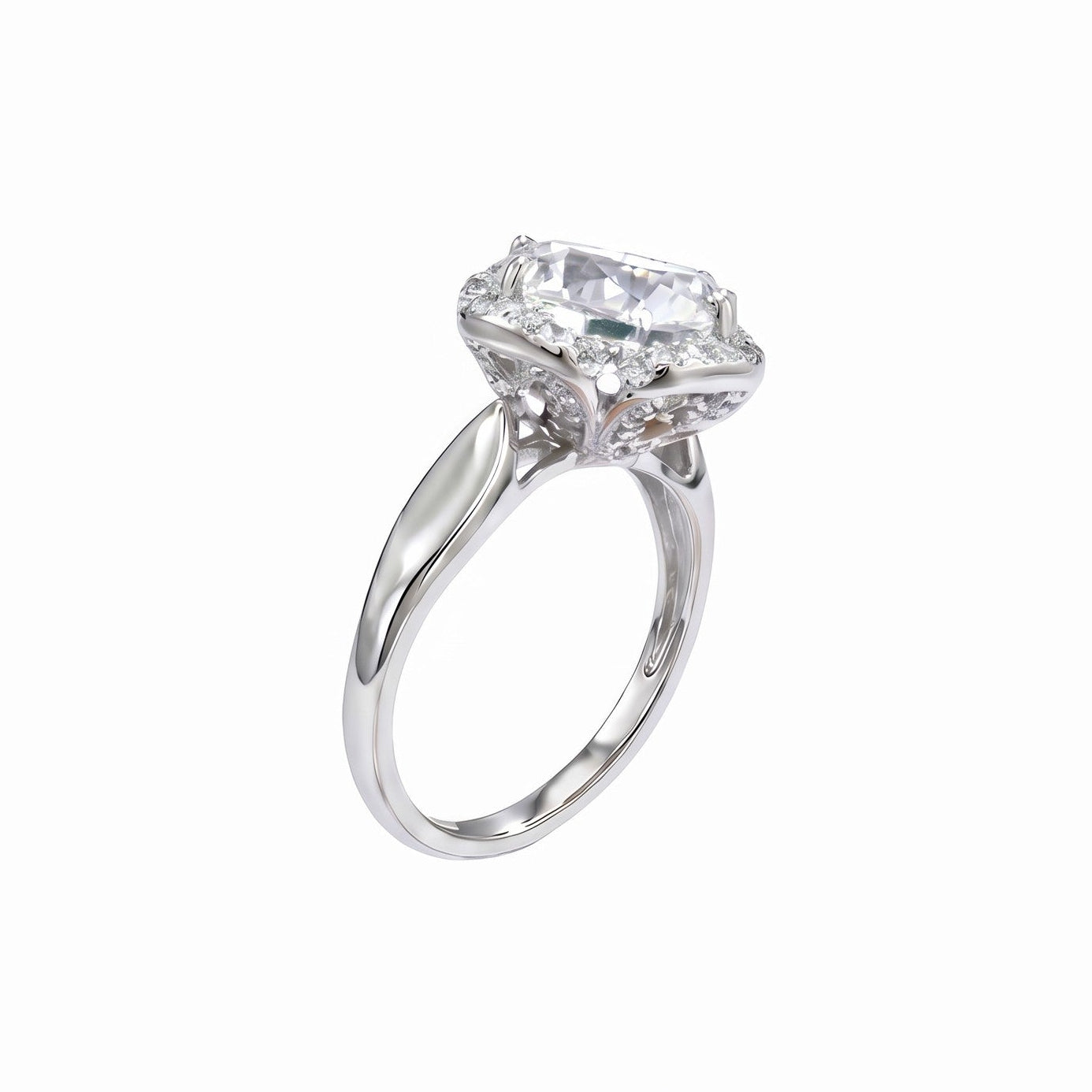 Anello Fiore Barocco, in Argento S925 e Zirconi