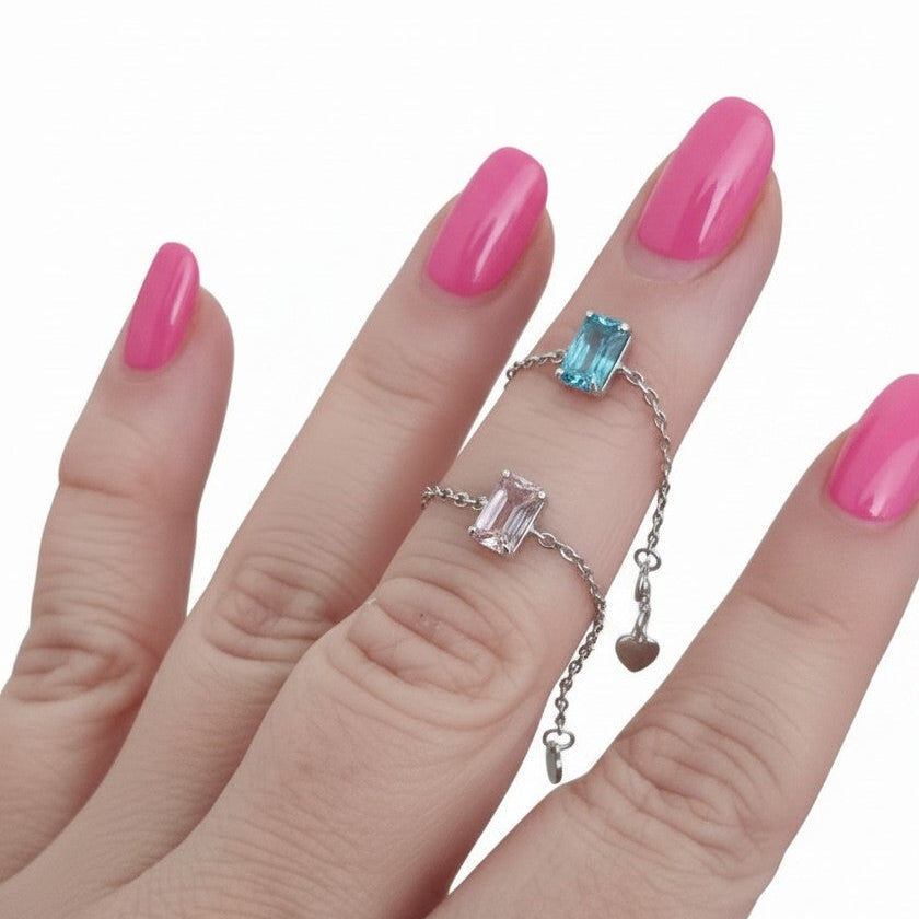 Multicolor Tourmaline Ring, Rose Gold Plated Sterling Silver s925