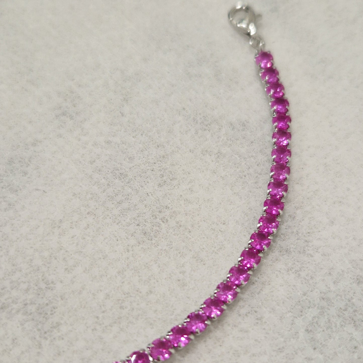 Bracciale Tennis Fucsia, in Argento S925