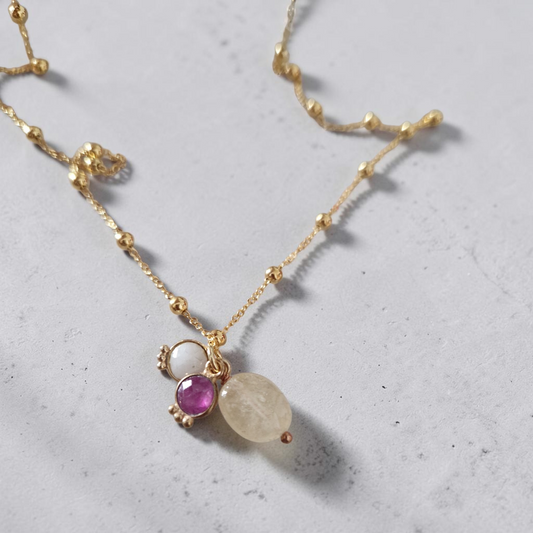 Collana con Quarzo citrino, Argento s925