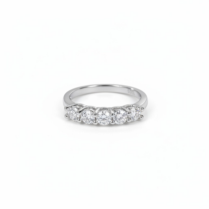 Semiveretta, in MOISSANITE certificata, in Argento S925