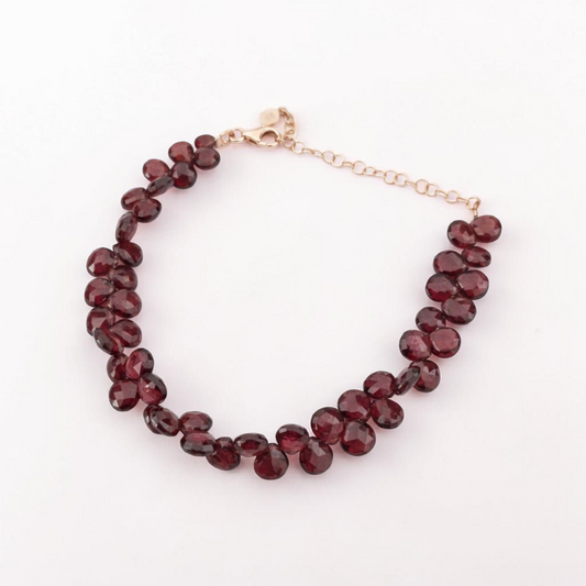 Bracciale Gocce di Granato, Artigianato puro, Argento s925