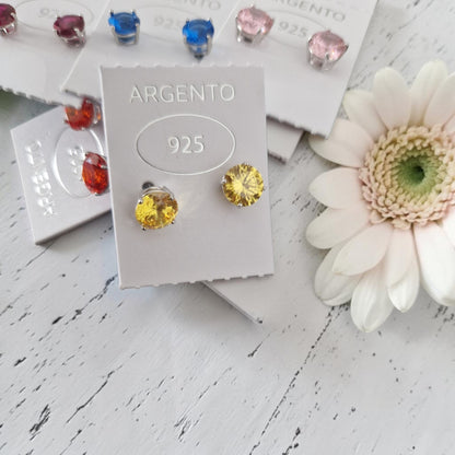 Point Light Earrings - in S925 Silver and WHITE Zirconia