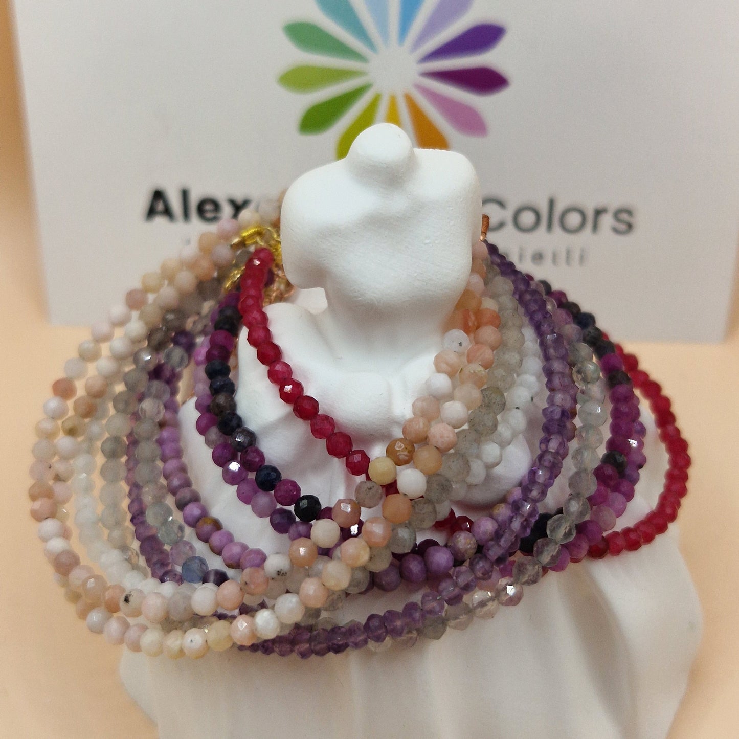 Bracciali con Pietre Naturali Colori Caldi, Argento s925, Produzione Propria