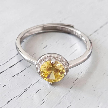 Anello Tondo stile Kate, diversi colori, ARGENTO S925 e zirconia